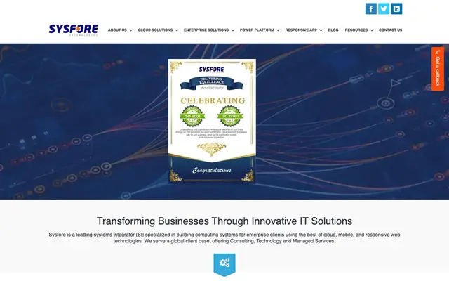 Sysfore Technologies website