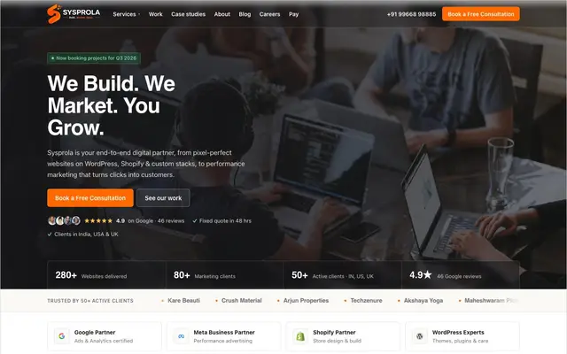 Sysprola Tech website