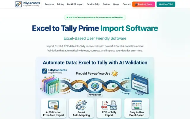 Excel to Tally Prime import Software website