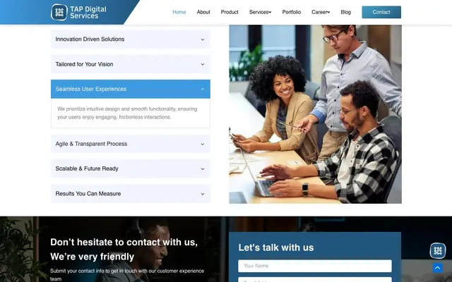 TAP Digital Services - Software Development Services & Industrial Training in Chandigarh, Mohali website