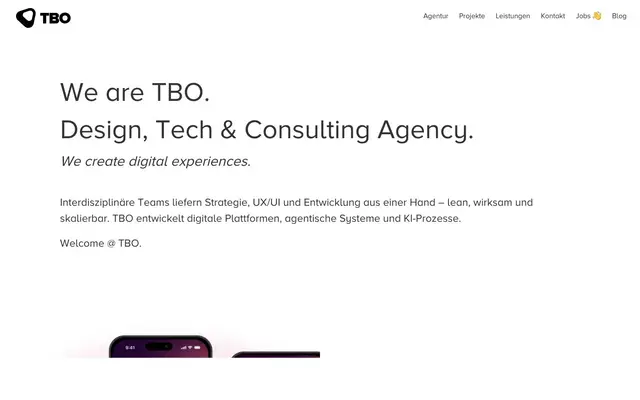 TBO - Design & Tech Agency website