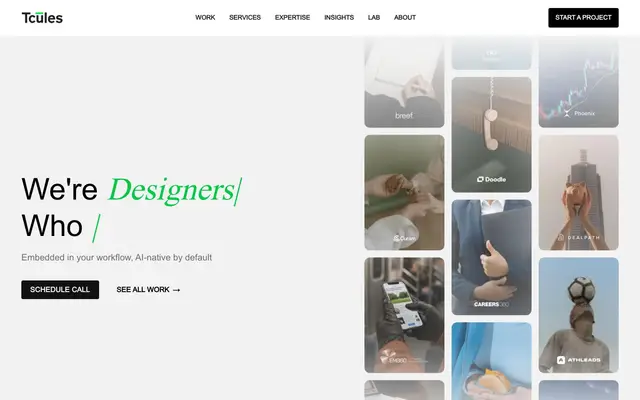 Tcules - UX Design Studio website