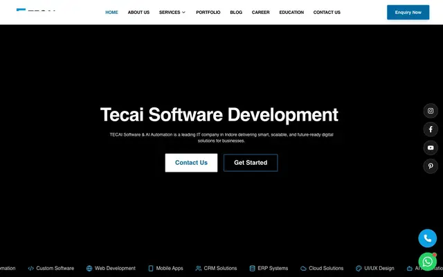 TECAI Software & AI Automation Company in Indore… website