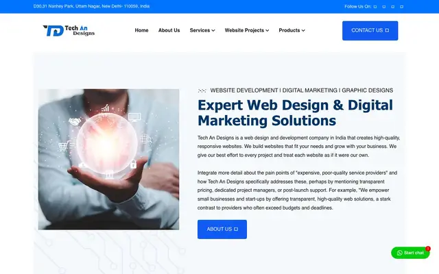 Tech An Designs website