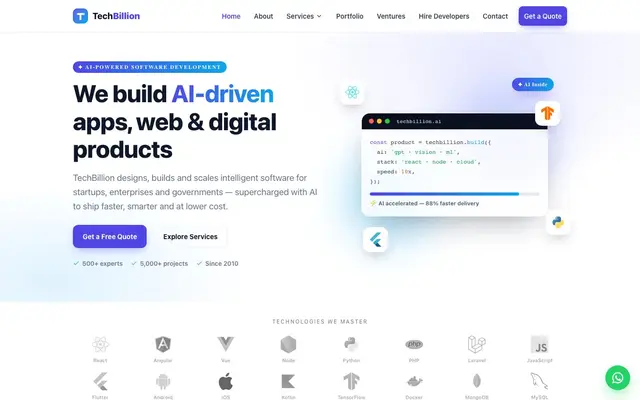 Techbillion website