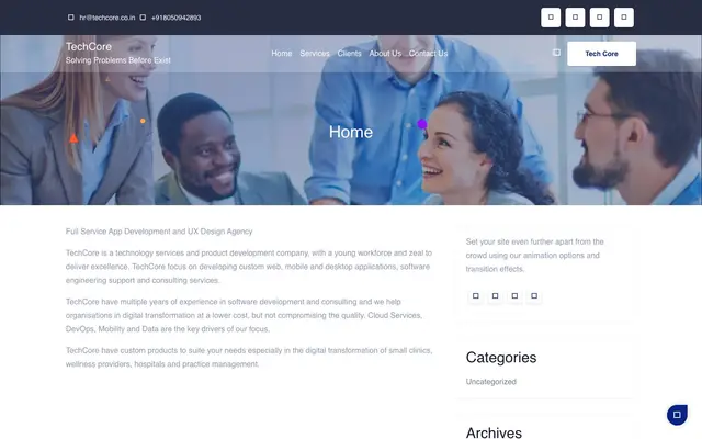 TechCore Software Solutions Pvt Ltd website
