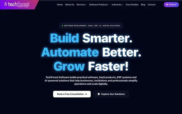 TechForest Software website
