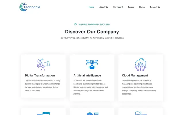 Technacle IT Services Pvt Ltd website