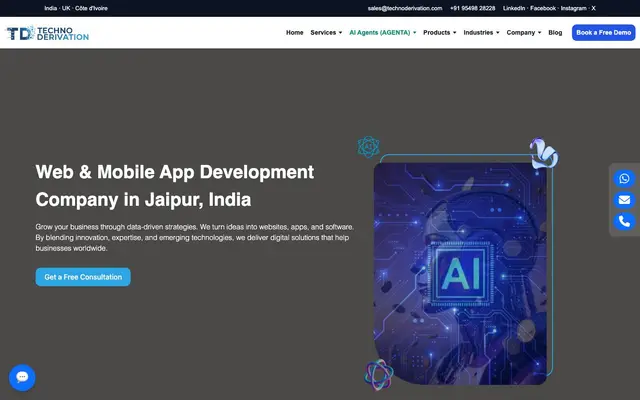 Techno Derivation Pvt. Ltd website
