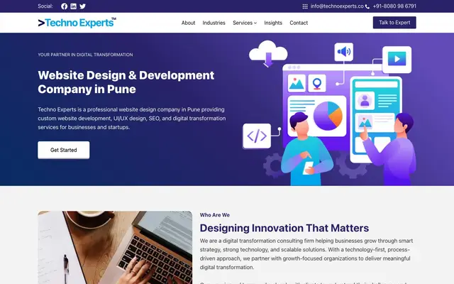 Techno Experts website