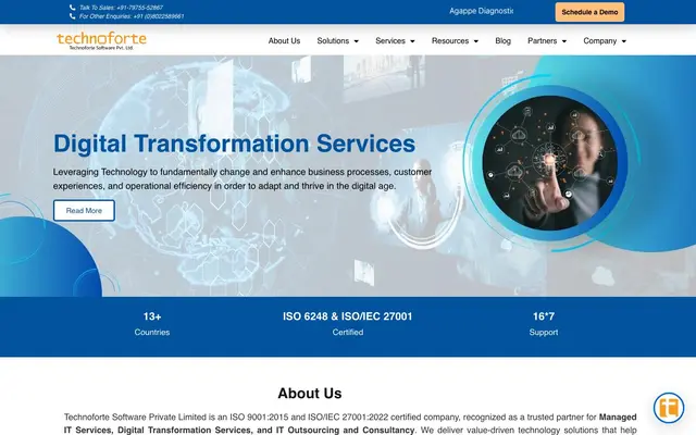 Technoforte - Digital Transformation Services and DPI DPG Solutions company in India website
