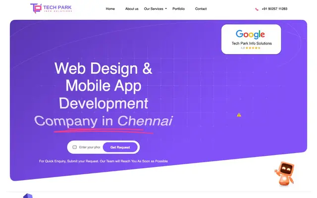 Tech Park Info Solutions website