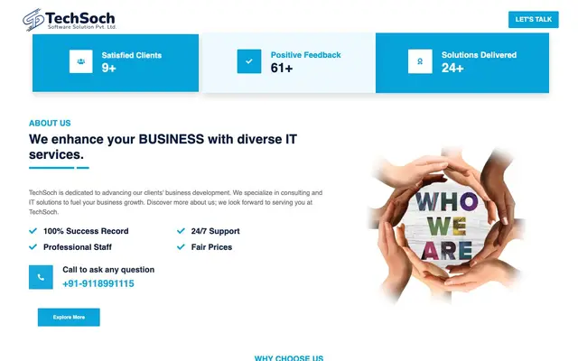 TechSoch Software Solution Pvt Ltd website