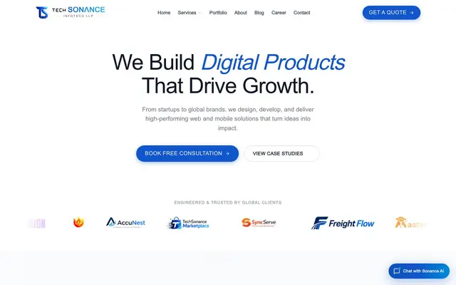 TechSonance InfoTech LLP website