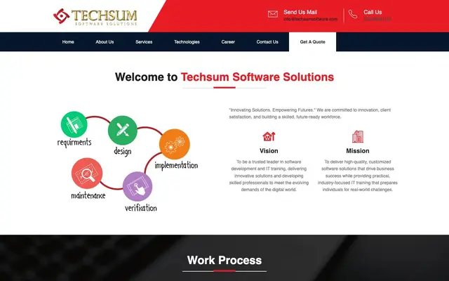 Techsum Software Solutions website