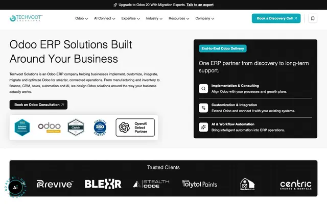 Techvoot Solutions - AI-Powered Product Engineering Company website