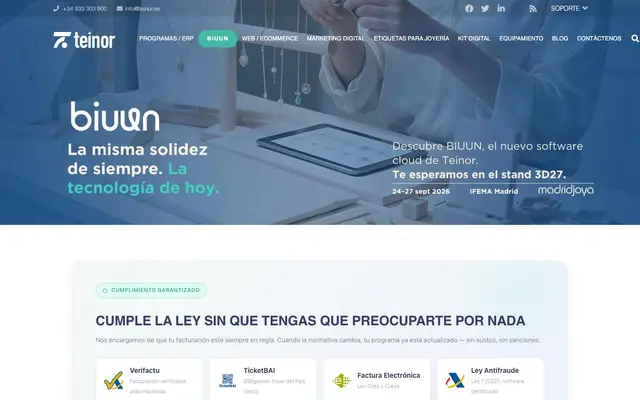 Teinor, S.A. website