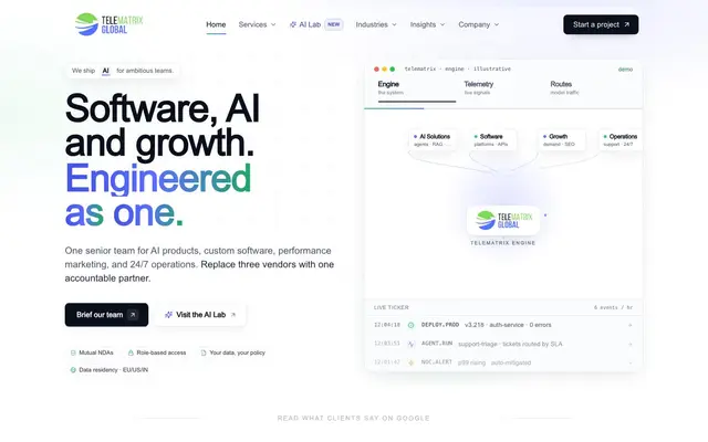 TeleMatrix Global Pvt Ltd website