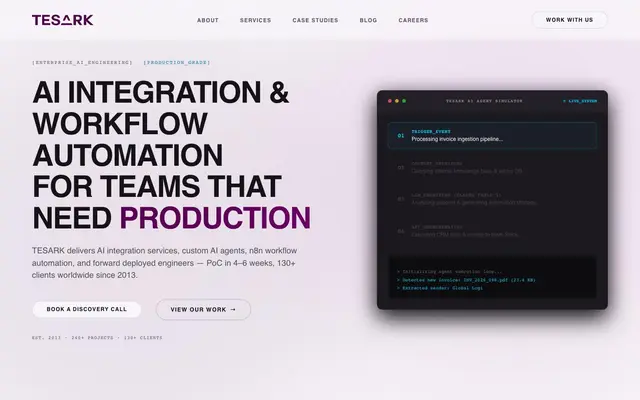 TESARK Technologies website