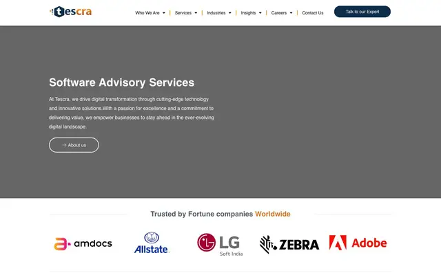 Tescra Software Pvt Ltd website