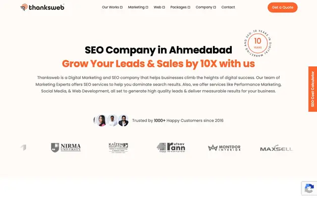 Thanksweb Marketing Pvt. Ltd website