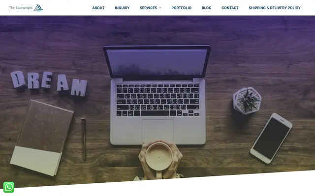The Blue Scripts website