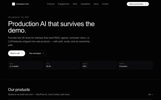 Developers Core website