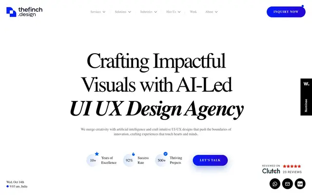 TheFinch Design - UI UX Design Agency website