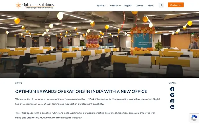 Optimum InfoSystem Pvt Ltd website