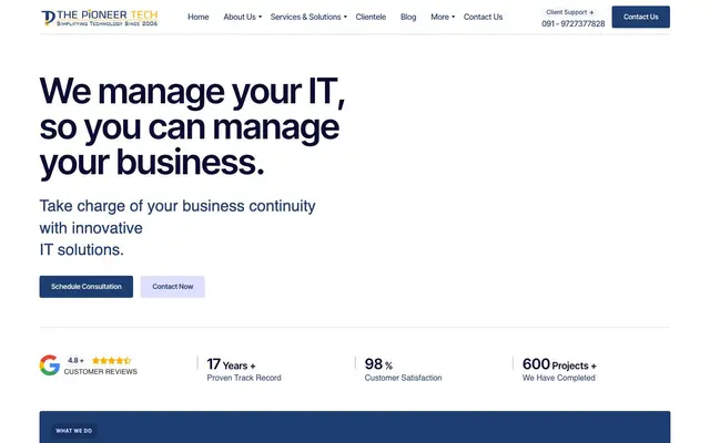 The Pioneer Tech website