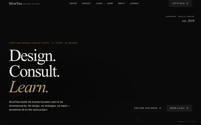 Silvertree Design Studio website