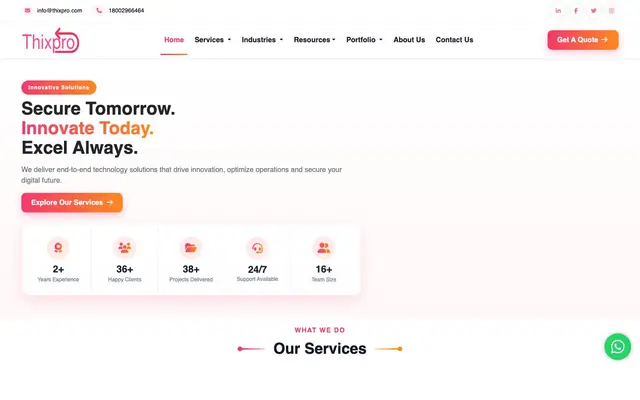 Thixpro Technologies Pvt Ltd website