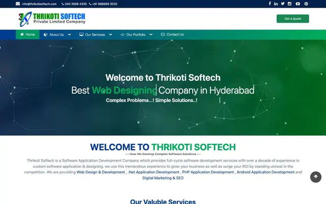 Thrikoti Softech Pvt Ltd website