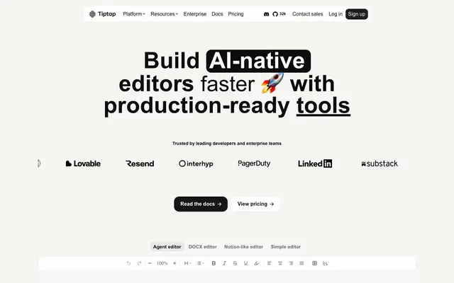 Tiptap GmbH website