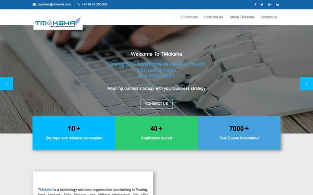 TMOKSHA TECHNOLOGIES PVT. LTD. website