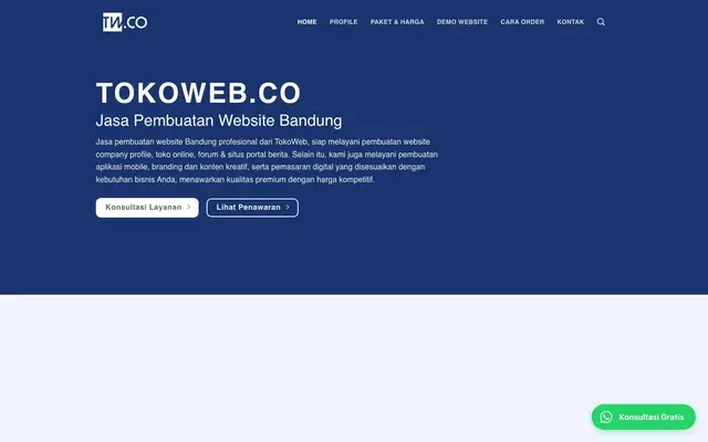 Tokoweb.co - Jasa Pembuatan Website Bandung website