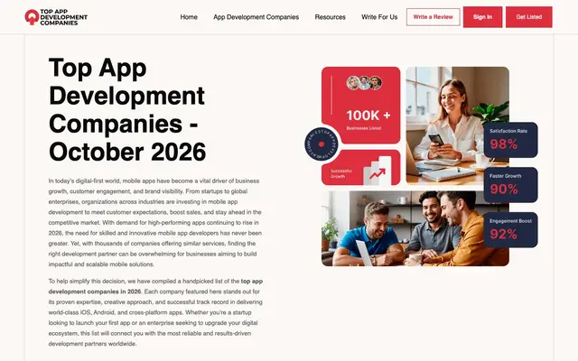 Top App Development Companies website