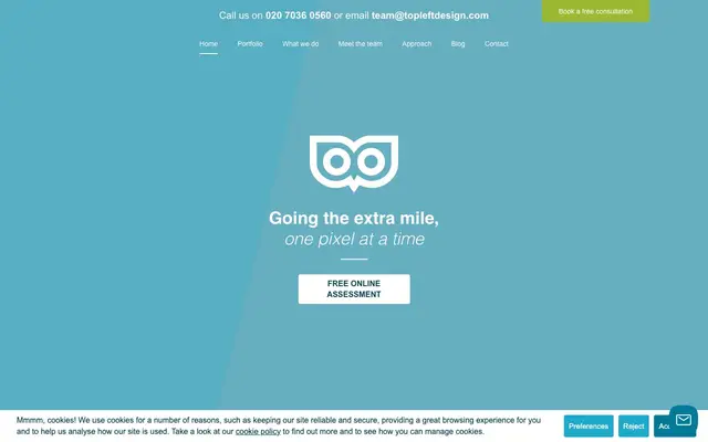 Top Left Design website