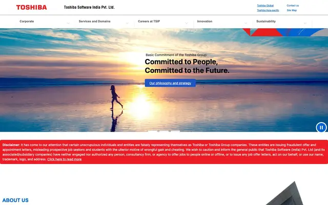 Toshiba Software India Private Limited Office A website