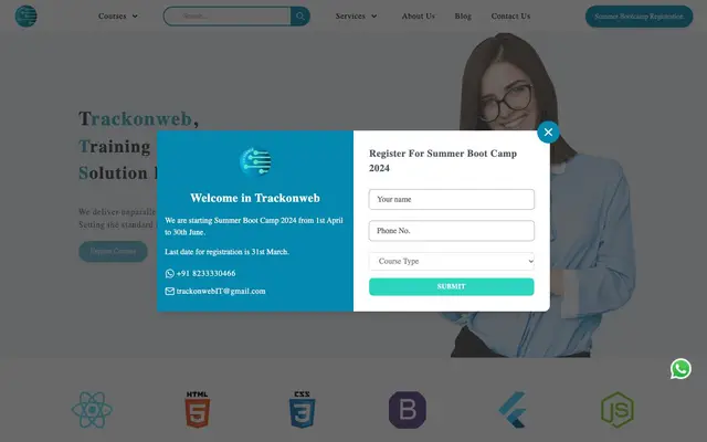 Trackonweb IT Solutions and Services website