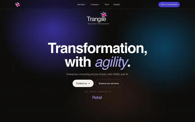 Trangile Services Pvt Ltd website