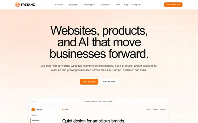 Tretanz infotech website