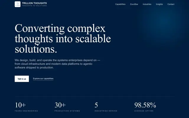 Trillion Thoughts Technologies website