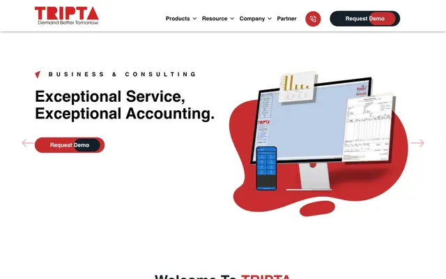 Tripta Accounting Software website
