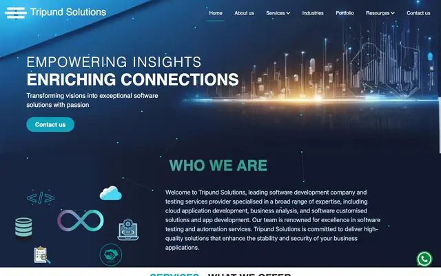 Tripund Solutions Pvt Ltd - Software & Application Development Company website