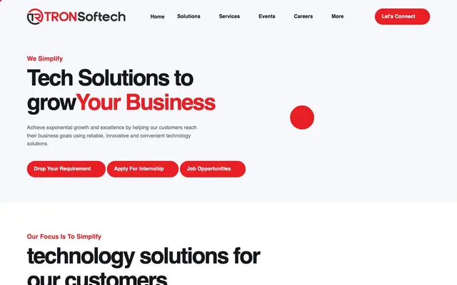 TRON Softech website