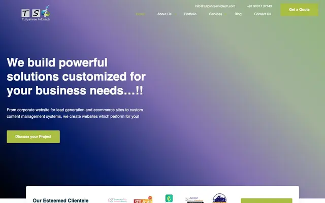 Tulipshree Infotech website