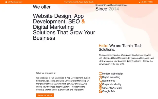 Turnihi Tech Solutions website
