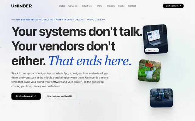 Uminber Designs website