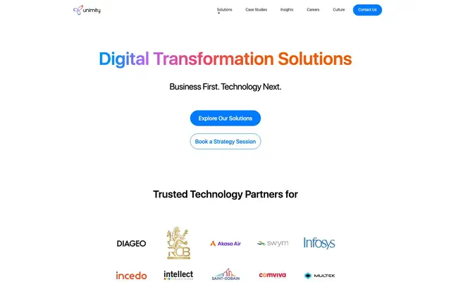 UniMity Solutions Pvt Ltd website